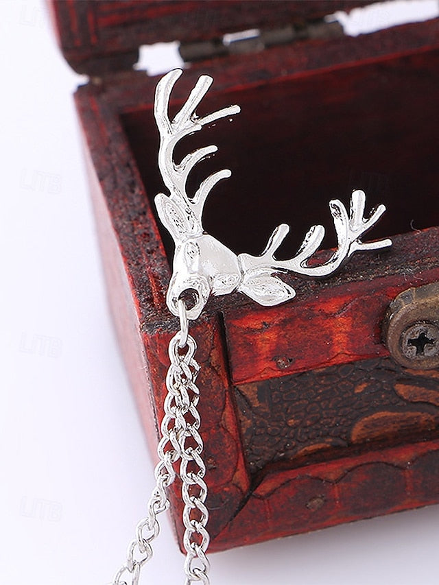 Collar Pins – Reindeer Elegant Men's Christmas Alloy