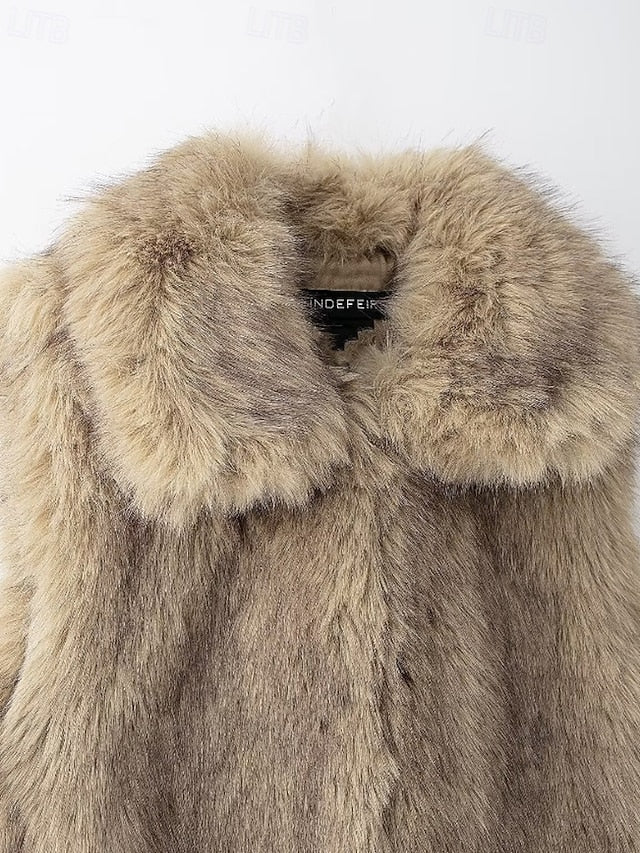 Leathers Fur Vest Faux Coat Furs Comfortable Women's