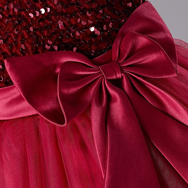 Party Sleeveless Kids Girls' Sequin Wedding Festival Dress