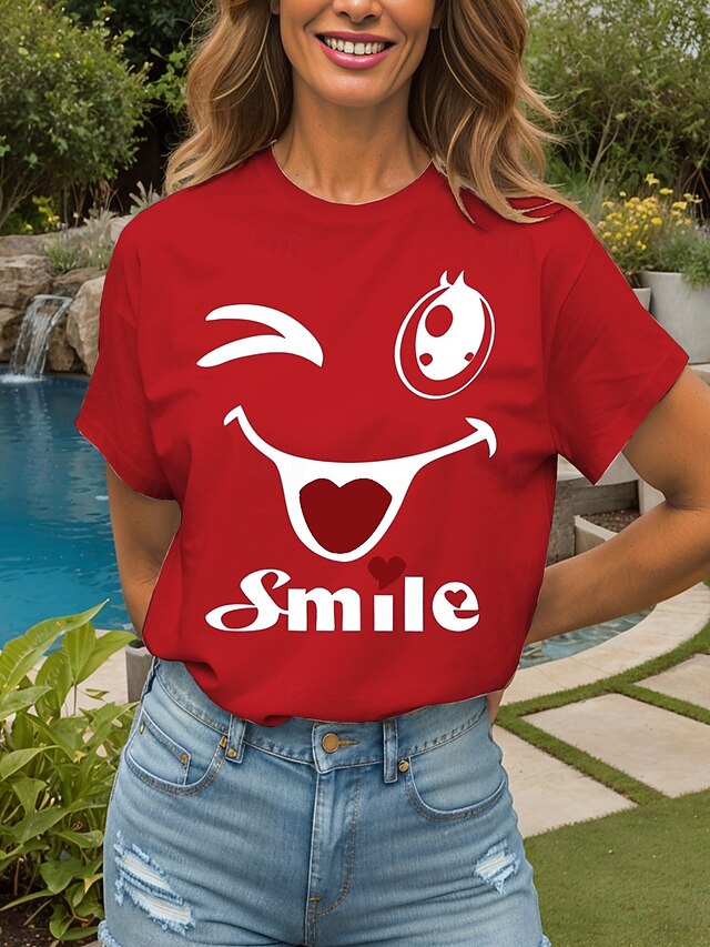 Women's T Shirt Heart Graphic Letter Vintage Stylish