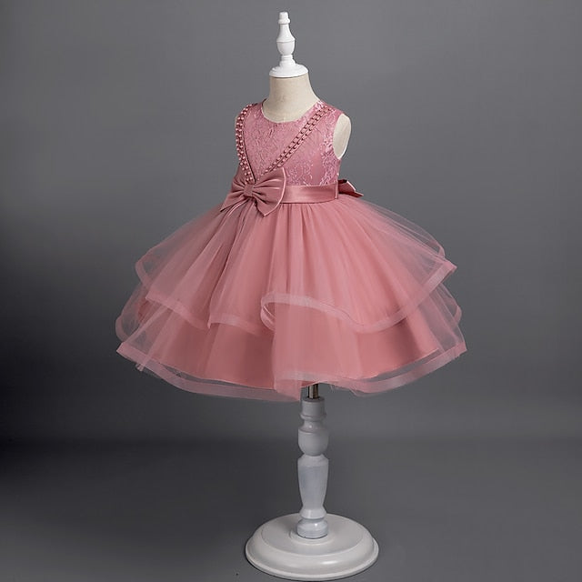 Party Girls' Sleeveless Color Toddler Solid Dress