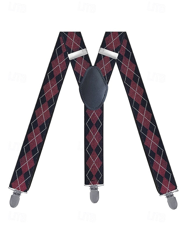 Suspenders Pattern Clip-On Argyle Classic – Men's