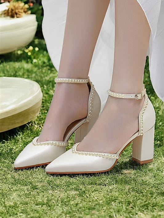 Women's Elegant Heels Wedding Pearl-Embellished