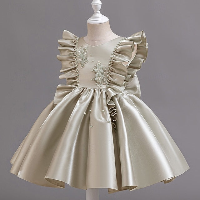 Girls' Toddler Sleeveless Wedding Dress Floral Party