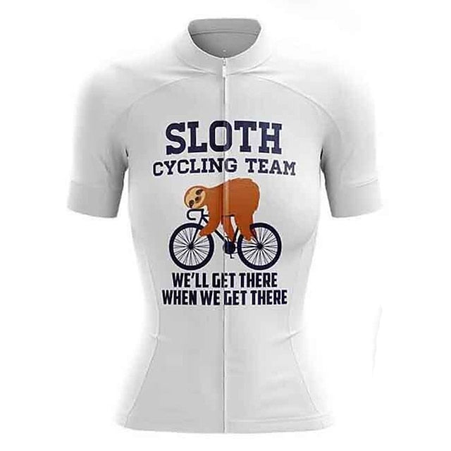 Women's Cycling Jersey Letter & Number Funny Sloth