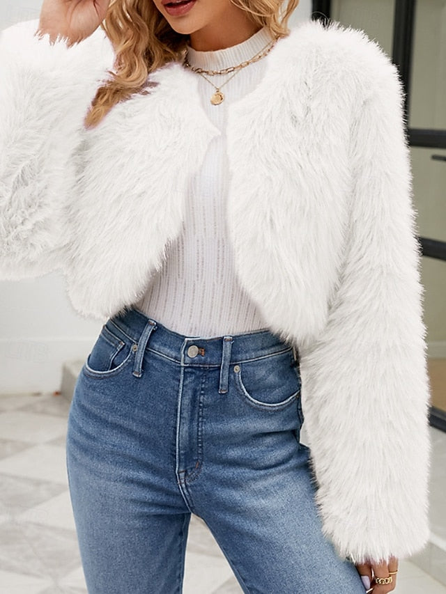 Fur Women's Winter Faux Furs Coat Comfortable Warm