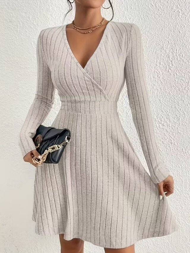 Women's Knee Length Dress Sweater Dress A Line Dress