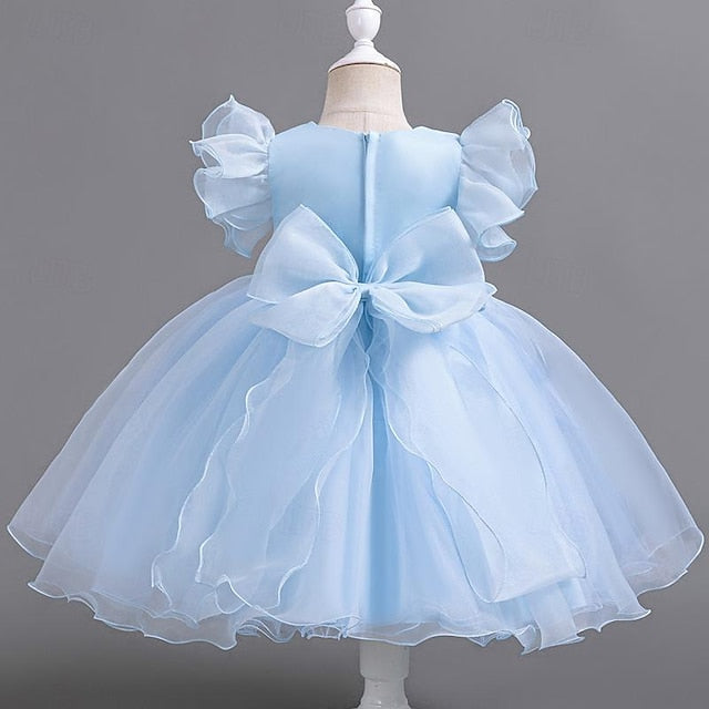 Wedding Sleeveless Floral Party Kids Girls' Dress Sequin