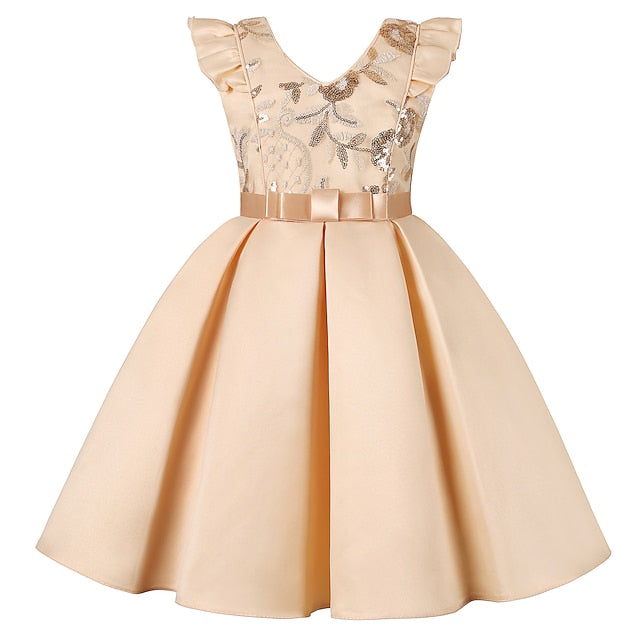 Sleeveless Formal Party Dress Girls' Kids Color Solid