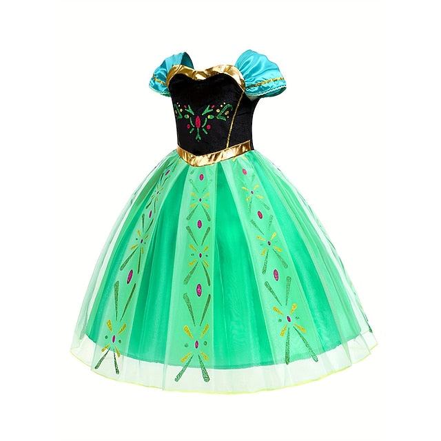 Dress Girl Theme Princess Frozen Fairytale Flower Party Anna