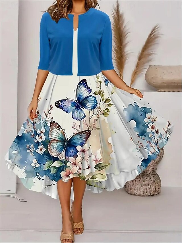 Women's Dress Set Casual Dress Swing Dress Print Dress