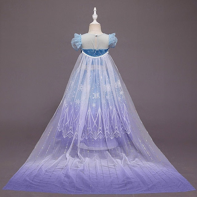 Dress Girl Flower Cloak Elsa Frozen Princess Girls'