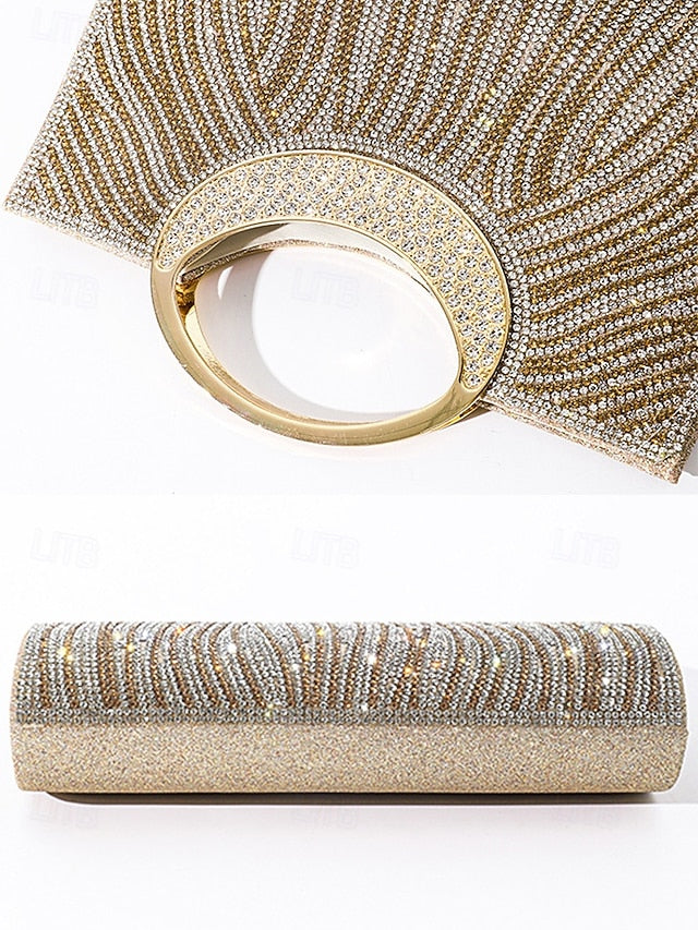 with – Clutch Women's Evening Rhinestone Bag Round Handle
