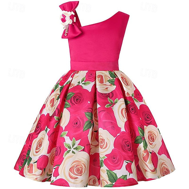 Easter Sleeveless Girls' Flower Dress 3D Summer Party