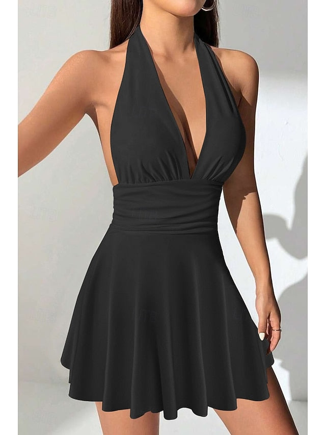 Women's Mini Dress White Dress Graduation Dress Fashion