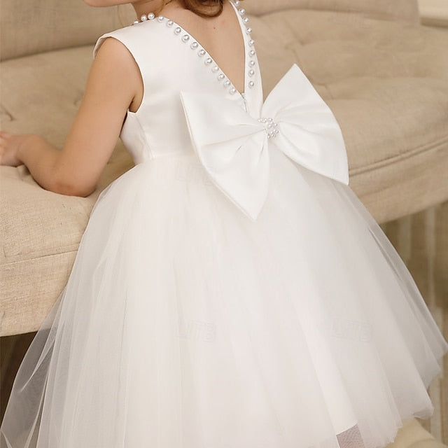 Wedding Sleeveless Party Color Kids Dress Solid Girls'