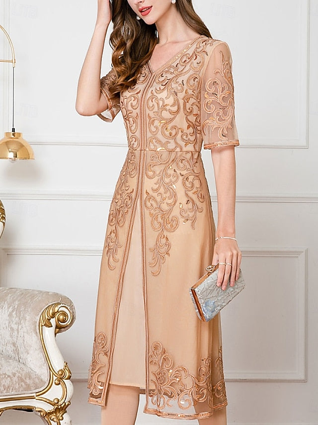 Chinese Mother the Bride Wedding Guest Elegant Dress of