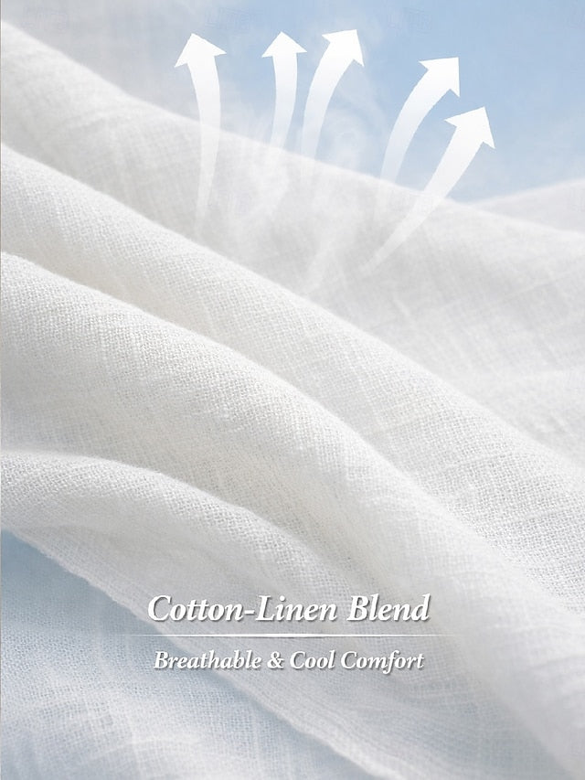 Women's Midi Dress Shirt Dress Cotton Linen Dress Fashion