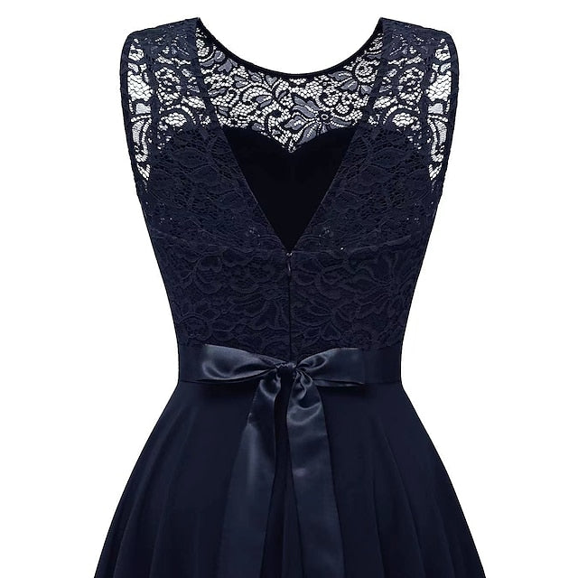 Women's Cocktail Party Dress Lace Dress Swing Dress Long
