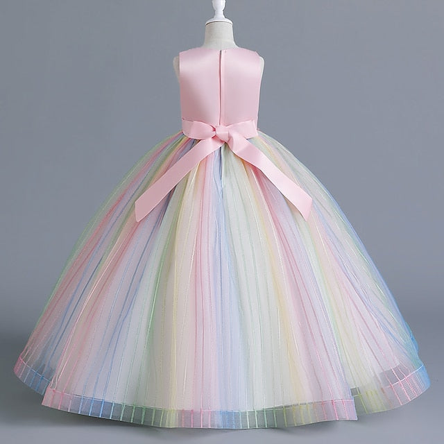 Girls' Floral Sleeveless Kids Party Dress Girl Flower