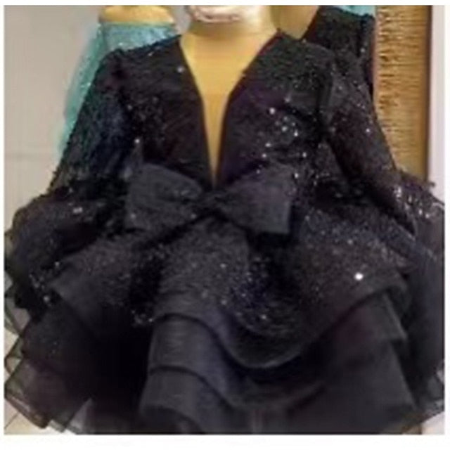 Party Flower Girl Sequin Girls' Long Kids Dress