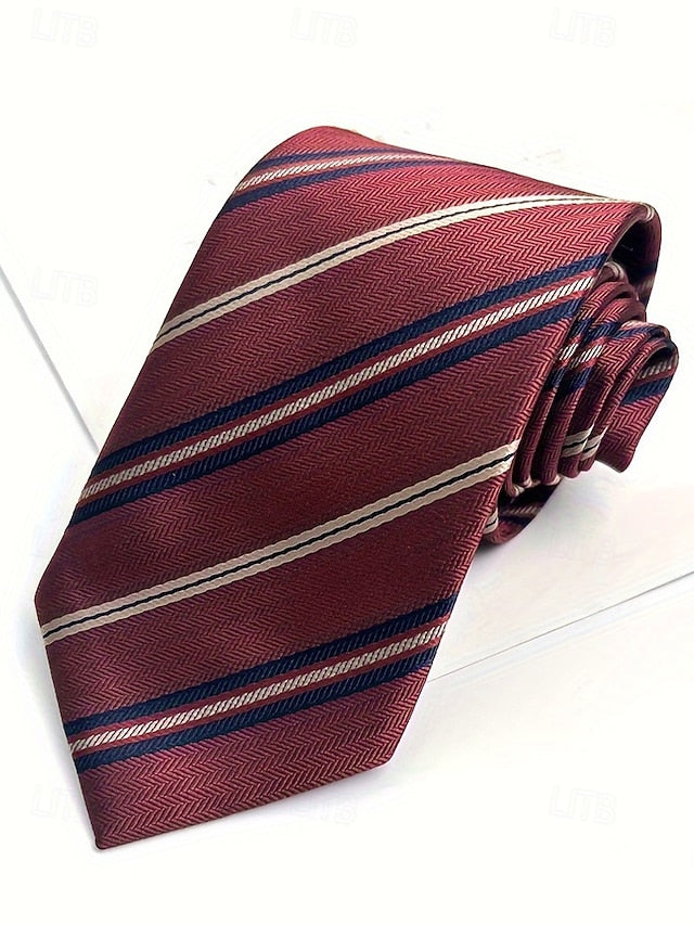 Striped Silk Tie Paisley and Classic Men's Necktie