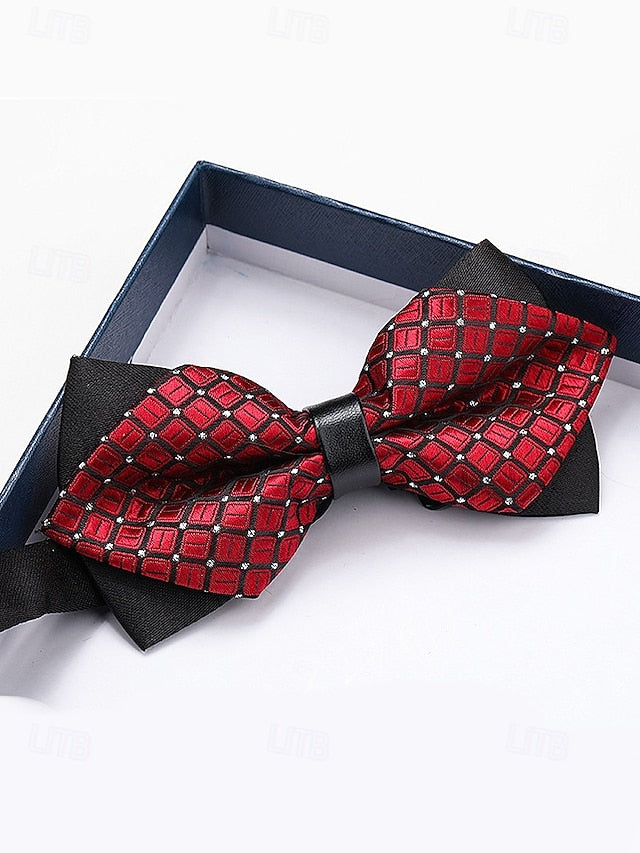 Bow Christmas Pattern Geometric with Men's Tie