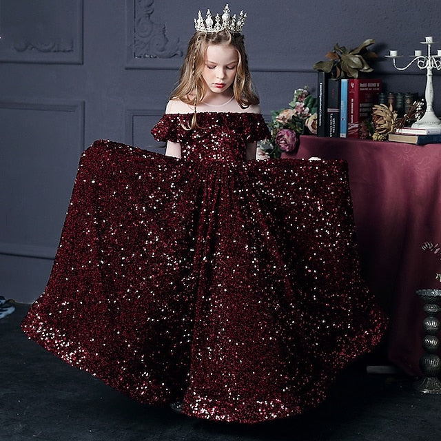 Gown Girl Dress Flower Party Girls' Evening