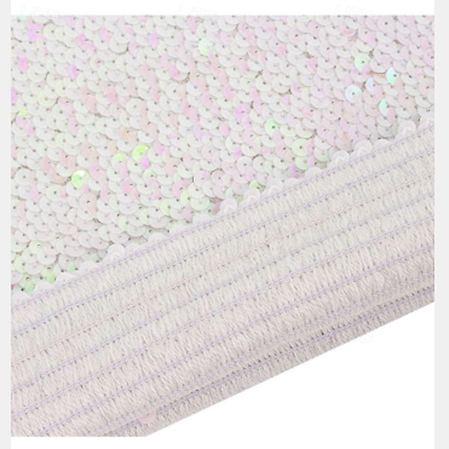 Retro Vintage 1980s Shiny Metallic Tube Top Disco Sequins Solid