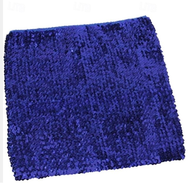 Retro Vintage 1980s Shiny Metallic Tube Top Disco Sequins Solid