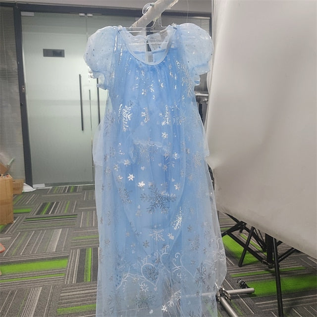 Cosplay Frozen Princess Cloak Dress Girl Elsa Flower