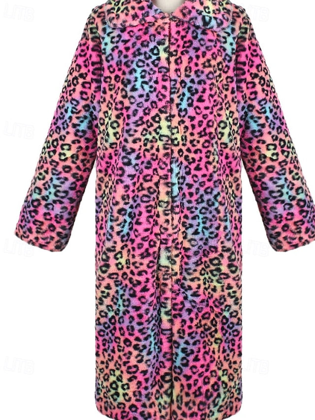 Pocket Faux Comfortable Warm Fur Coat Furs Women's