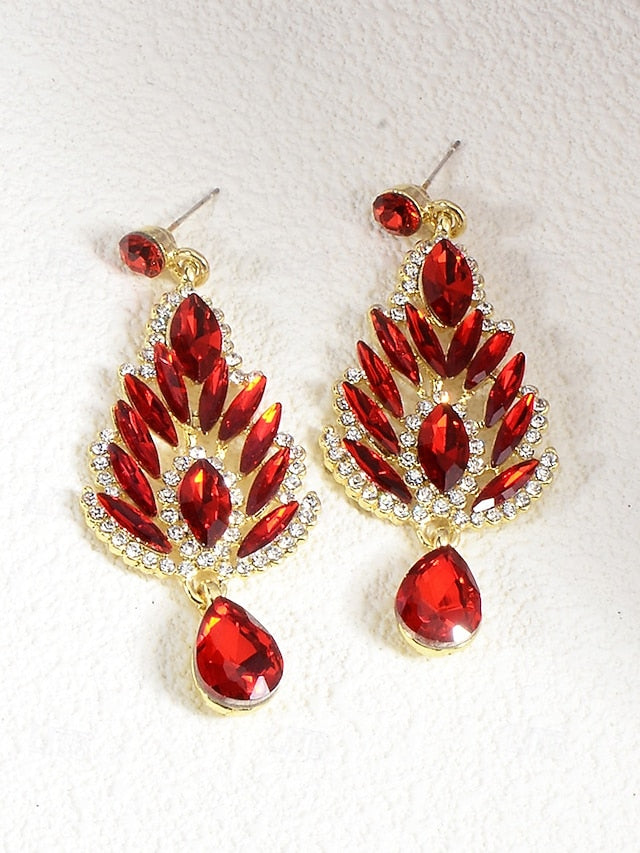 Drop Emerald Green Women's Crystal – Earrings