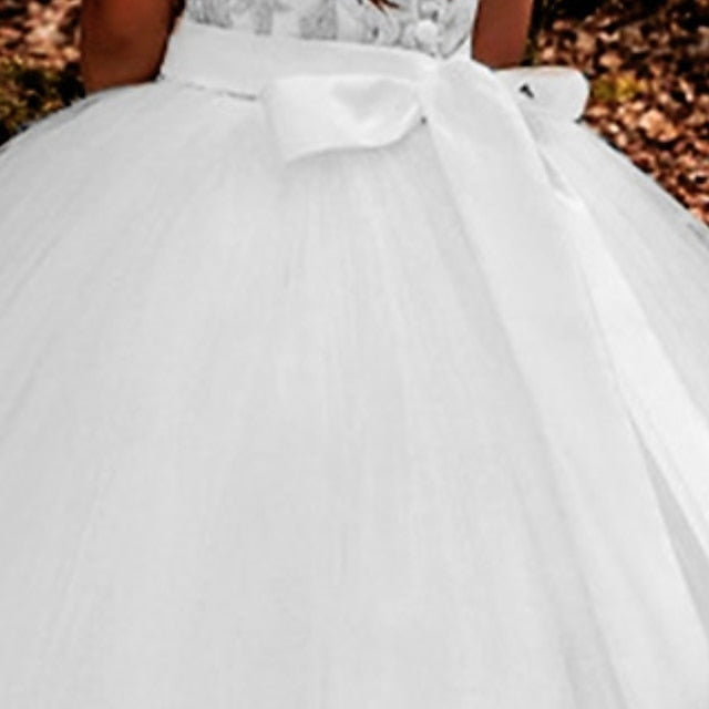 Solid Colored Flower Floral Kids Dress Girls' Girl