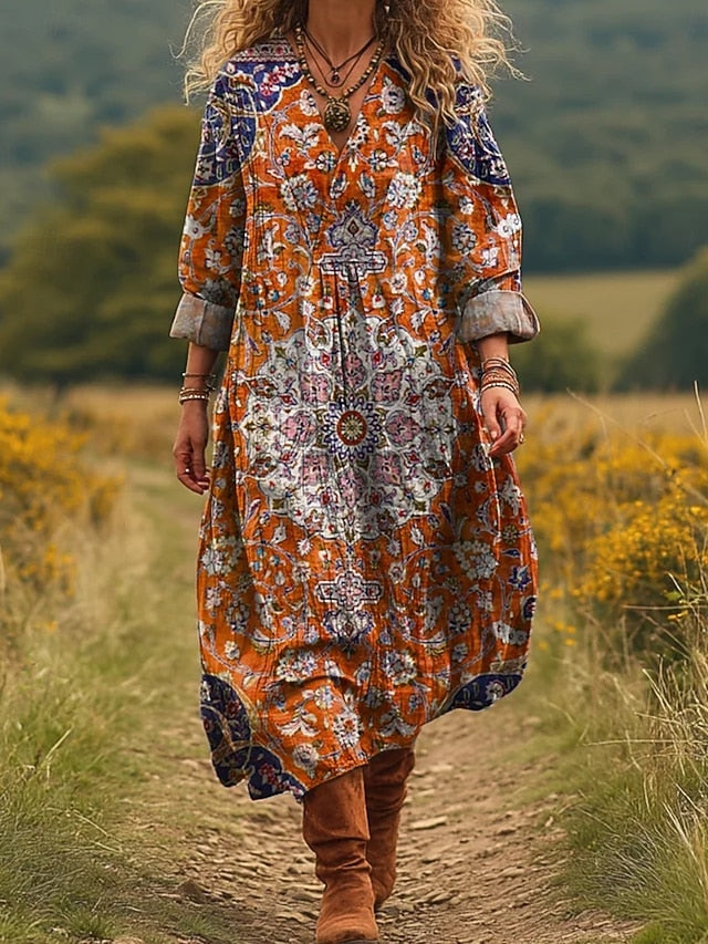 Women's Midi Dress Shift Dress Casual Daily Loose Fit