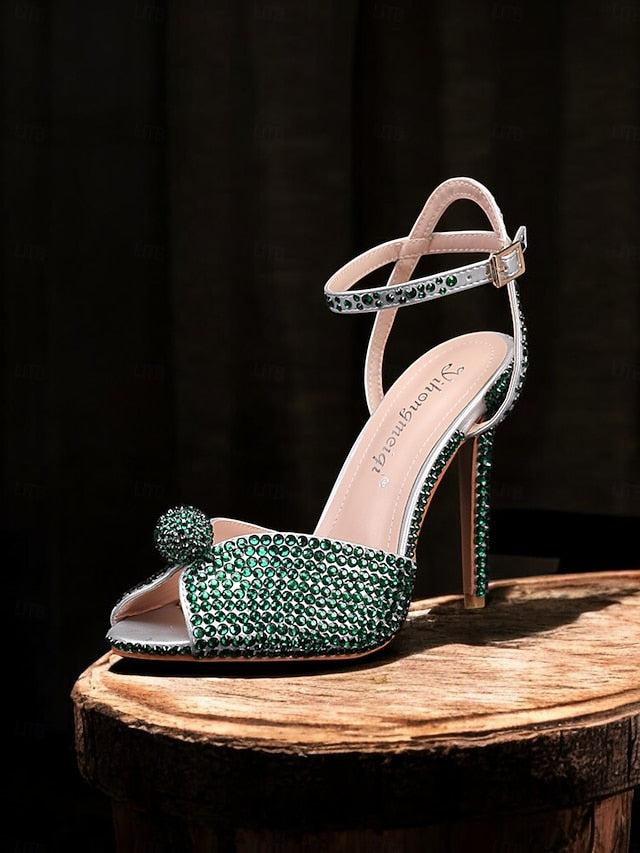 Women's Sandals Stiletto Heel Embellished with Rhinestone