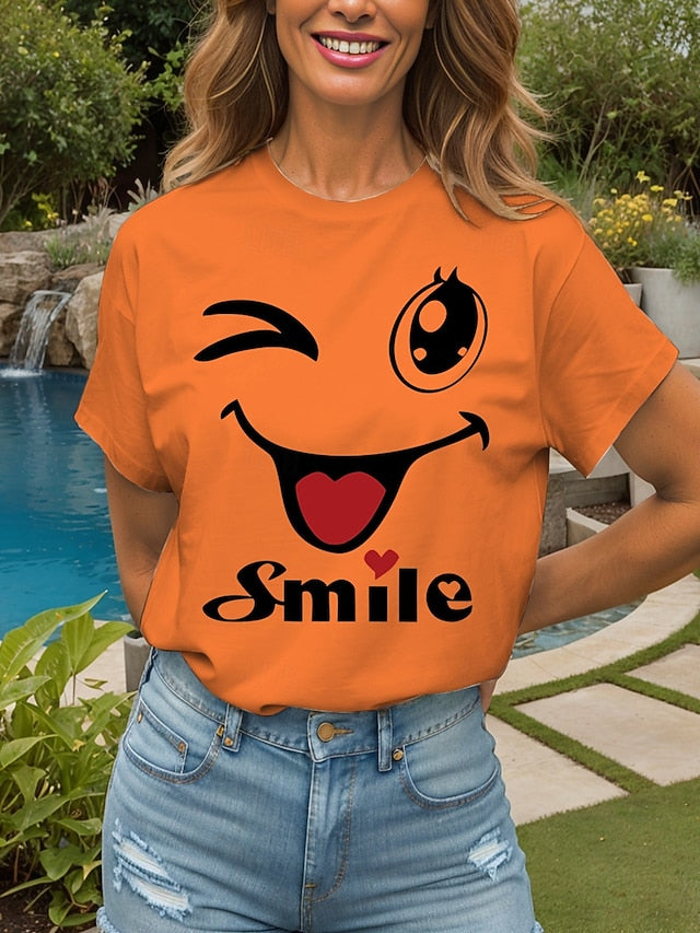 Women's T Shirt Heart Graphic Letter Vintage Stylish