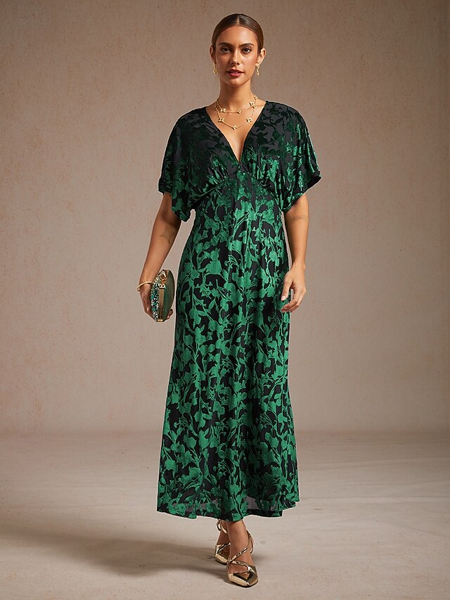 Women's Velvet Midi Dress Sheath Dress Elegant Party Party