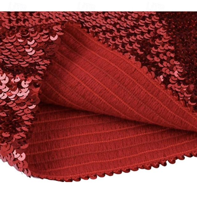 Retro Vintage 1980s Shiny Metallic Tube Top Disco Sequins Solid