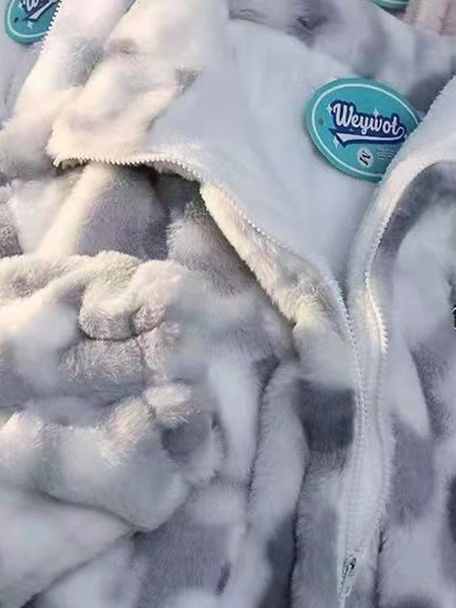 Jacket Fleece Fur Faux Teddy Coat Warm Women's