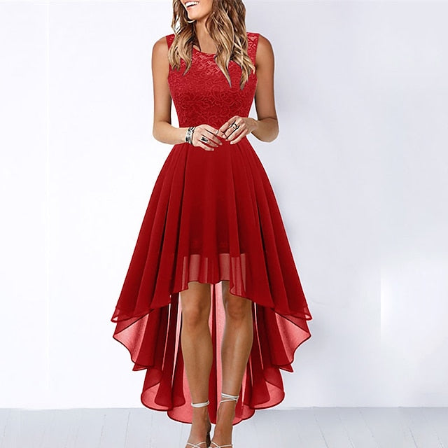 Women's Cocktail Party Dress Lace Dress Swing Dress Long