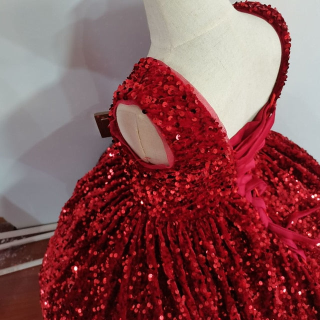 Girls' 3D Flower Colored Solid Sleeveless Girl Dress