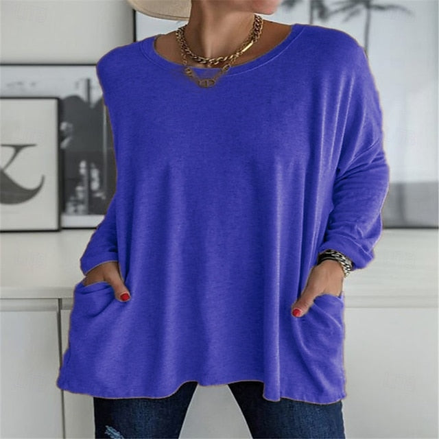 Women's Tunic T Shirt Solid Color Plain Stylish Classic