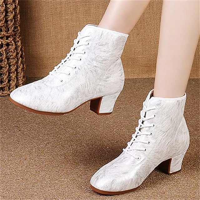Women's with Elegant Shoes Comfortable White Latin Dance