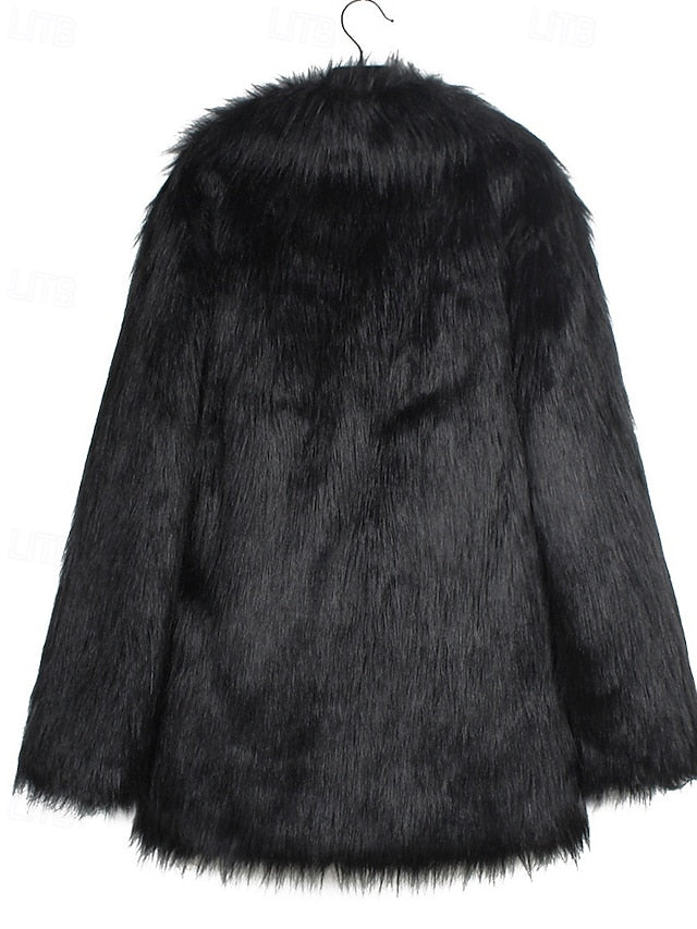 Comfortable Coat Faux Fur Furs Warm Women's