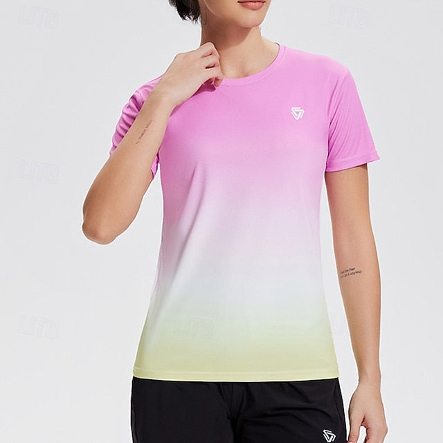 Women's Yoga Top Crew Neck Quick Dry Breathable Short