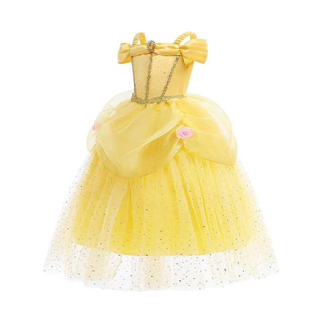 Princess Dress Girl Belle Girls' Tulle dress Flower