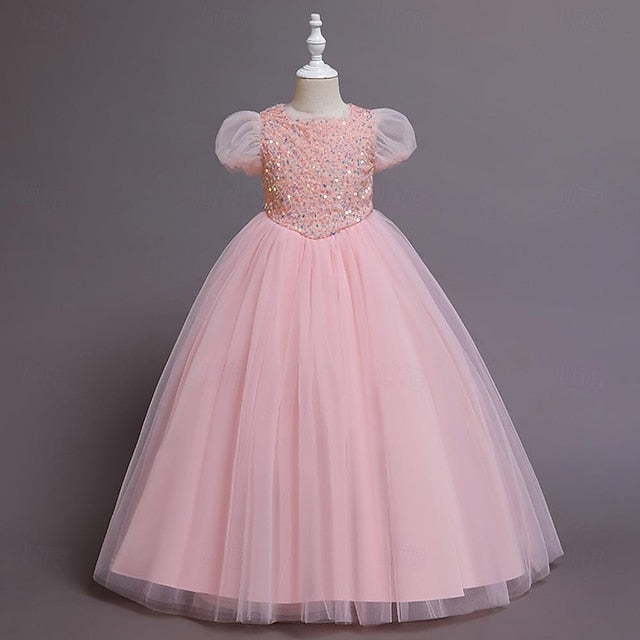 Girl Kids Sequin Party Flower Girls' Dress