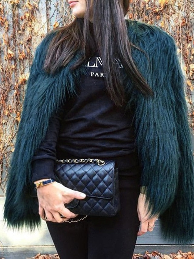 Faux Coat Warm Leathers Fur Women's Comfortable Furs