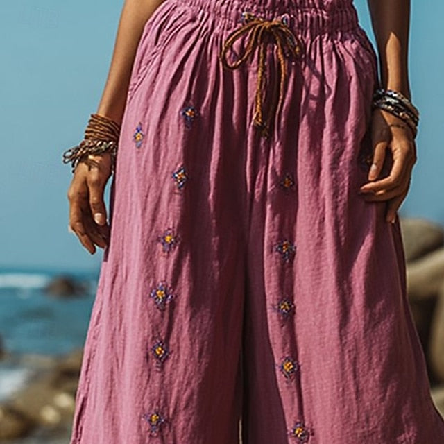 Women's Wide Leg Pants Trousers Palazzo Pants Fashion Boho